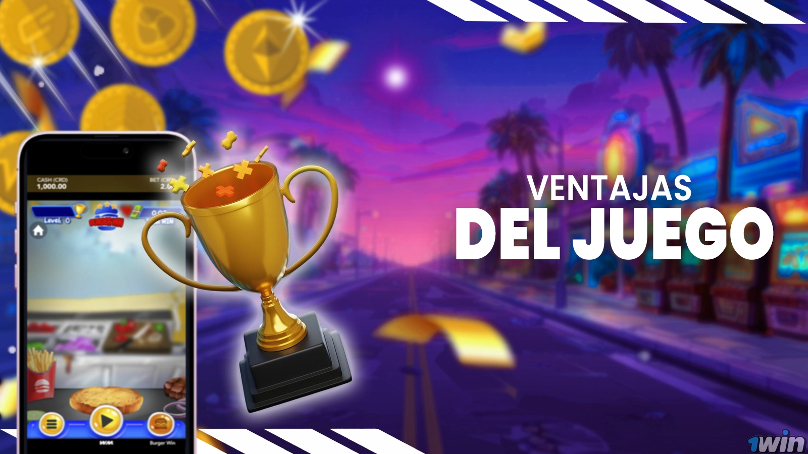 Ventajas de jugar Burger Win en 1win - Beneficios exclusivos