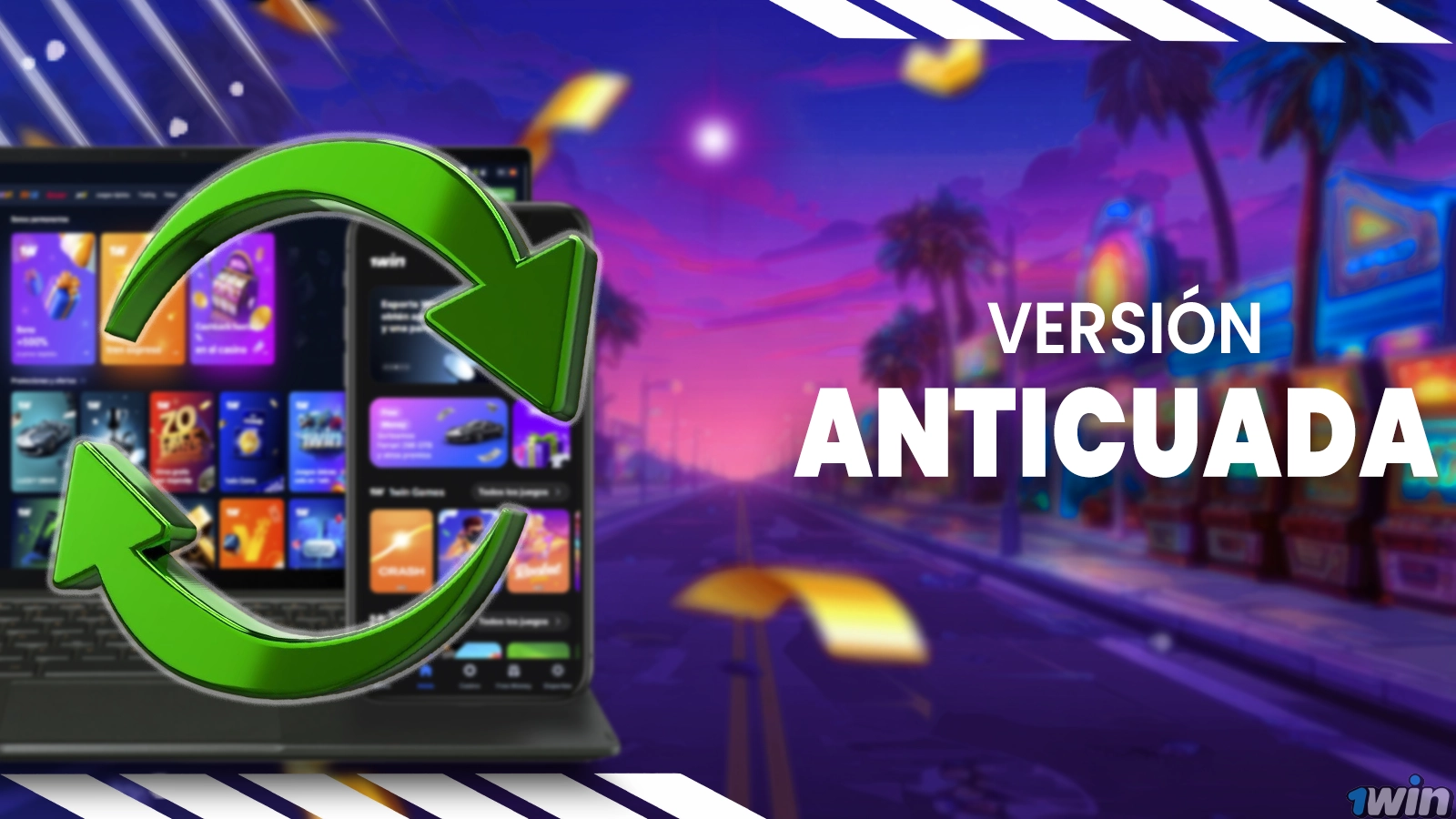 Solucionar "versión anticuada" en 1win - Actualizar navegador o app