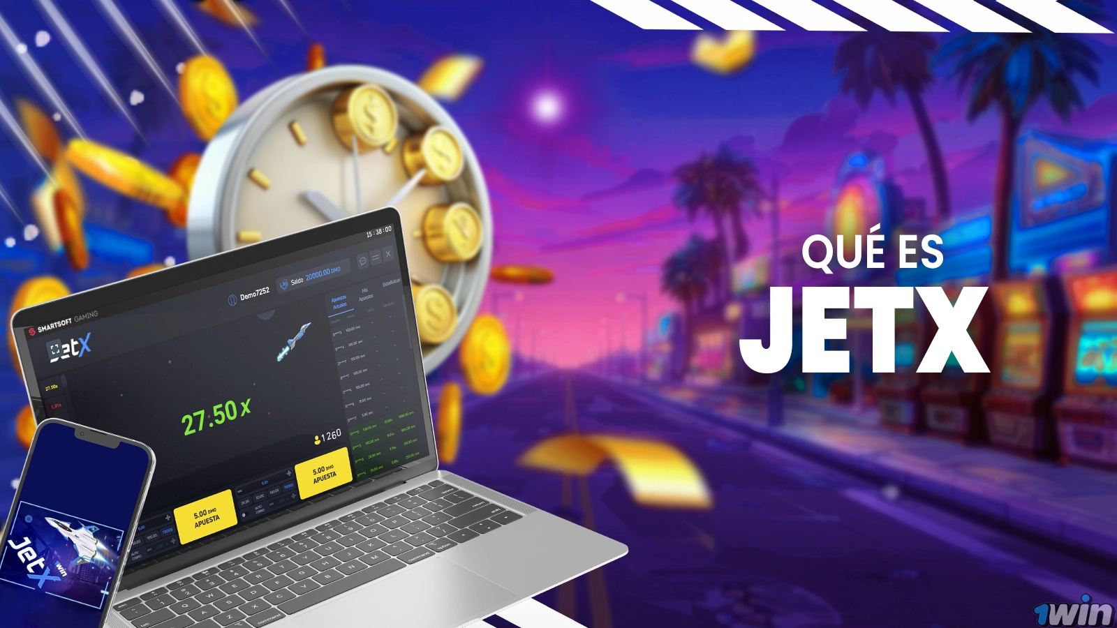 JetX en 1win - Ejemplo de partida con alto multiplicador